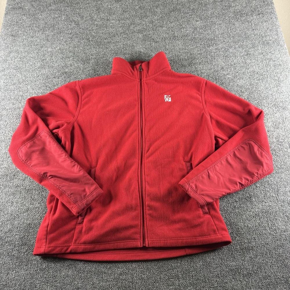Oobe Chick-fil-A Jacket Mens XL Red Fleece Full Zip Team Style Workwear Uniform